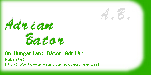 adrian bator business card